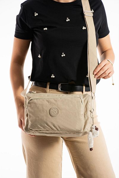 571 Collections Çanta Cross Strap Ultra Light Multi-Pocket Shoulder Bag Cream (Model: 571-6O)