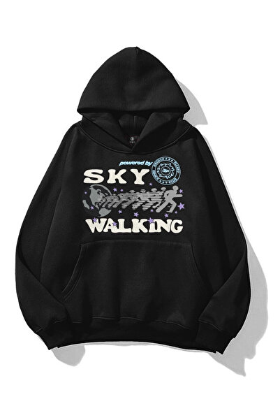 Eritqaa Sky Printed Hooded Sweatshirt Hoodie
