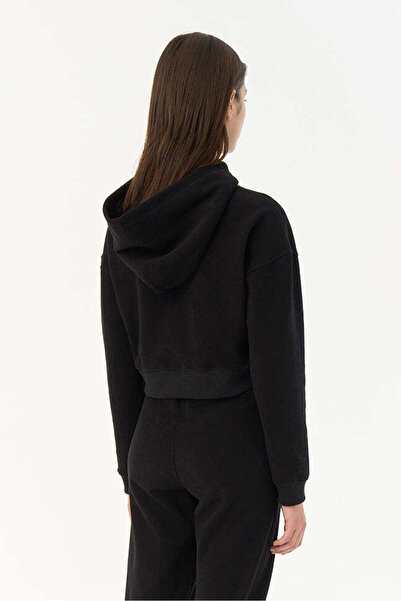 WWF Market Flamingo Supersoft Crop Hoodie - Black