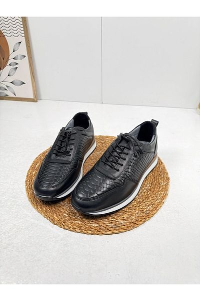 İmerShoes Tenis casual pentru bărbați - piele naturală, talpă albă, șireturi elastice Comfort 5050
