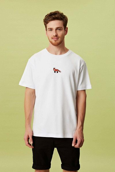 WWF Market T-shirt Red Fox Premium - Λευκό