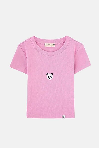 WWF Market Tricou Panda Ribana Crop - Roz
