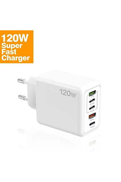 YK Design Xiaomi 5 Port 120 W Hızlı Şarj USB Tip C Şarj PD QC 3.0 USB C Şarj  Adaptörü iphone Huawei Samsung