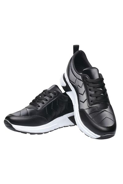 Liger Pantofi sport strălucitori cu talpă confortabilă zilnică pentru femei NEGRU - ALB