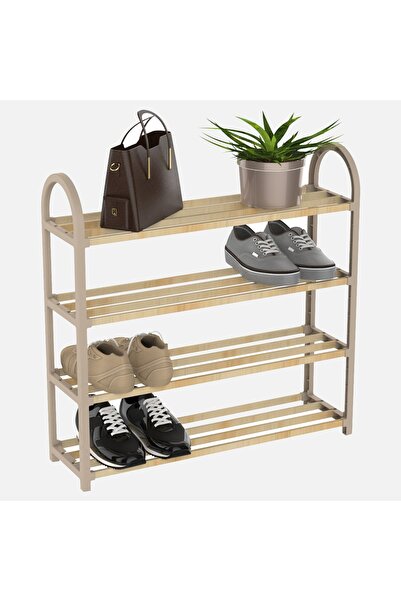 Magnotto Ahşap Çubuklu Ayakkabılık Wood Ev Ofis Bahçe Ayakkabılığı Ahşap Dekora Uygun Ayakkabılık 19x65x65cm