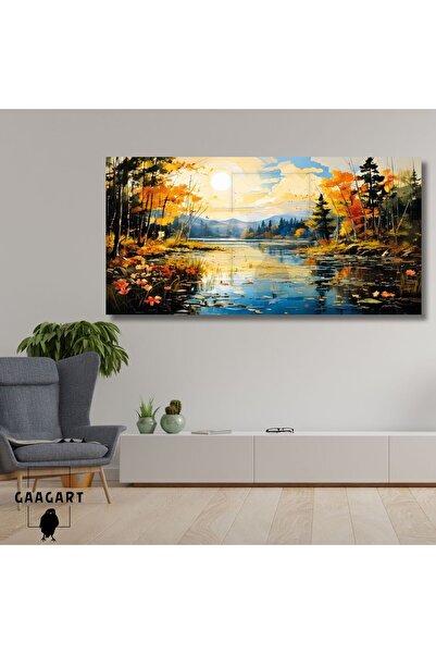 GAAGART Panoramik Kanvas Duvar Tablosu Yağlı Boya Görünümlü Manzara