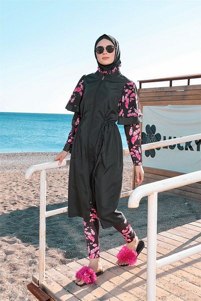 Moodbasic SW36.120 Hijab Chiffon Swimsuit - Flounced