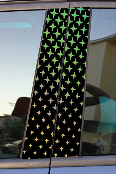STİCKERCI BEY KAPI DİREĞİ KAPLAMASI  HOLOGRAM KAYAN YILDIZLAR 20*50 CM