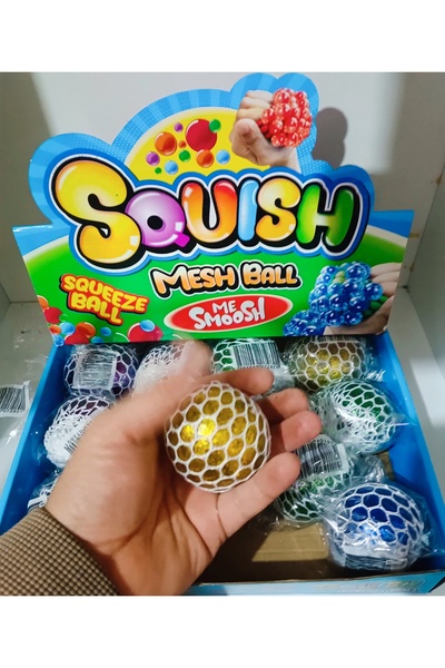 Aslankara 1 adet Büyük boy simli parlak Stres topu sukuşi  fileli baloncuklu ...