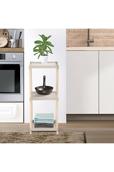 Magnotto Ahşap Raf 3 Katlı Banyo Mutfak Düzenleyici Çocuk Odası Raflığı Pratik Raflık Deterjanlık Ayakkabılık