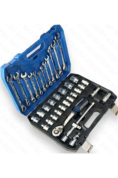 Sataok Germany 72 Teeth Oblique Ratchet - 37 Pieces Socket Set Auto Mechanic Full Set 1/2