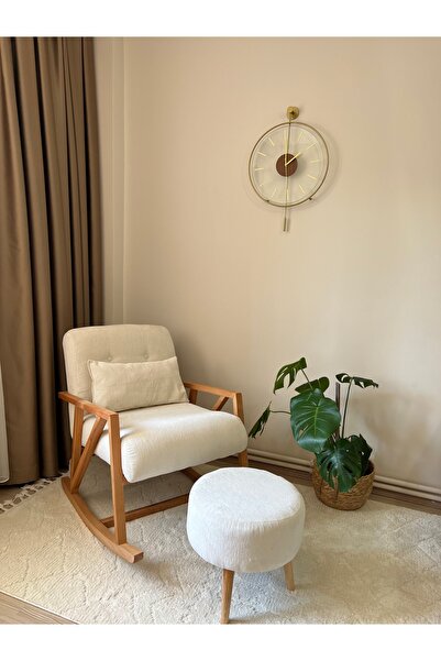 öz kısmet mobilya since 1990 Safir Sallanan Ahşap Berjer Koltuk Puf Ve Minder Hediyeli