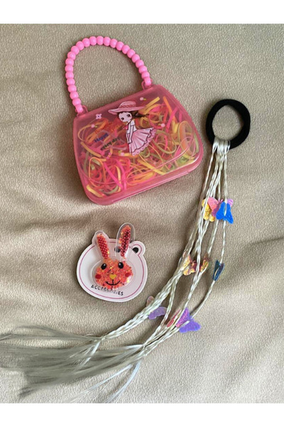 Brassito مجموعة إبزيم للفتيات - إبزيم مطاطي بيرم، إبزيم كبير على شكل أرنب، إب...