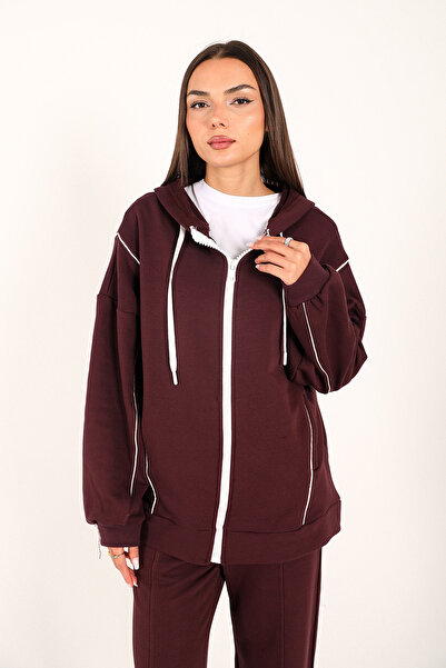 Melike Tatar Mürdüm Three Thread Piping Suit 32-3410