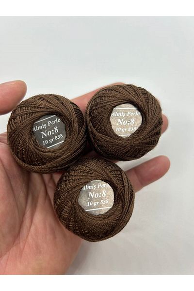ALMİŞ Almiş Perle Etamine-Cross Stitch Σετ 10 κλωστών (10 Gr-No:8) Καφέ Αποχρώσεις