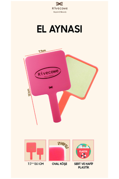 RIVECOWE Mini Pembe El,çanta,makyaj Aynası
