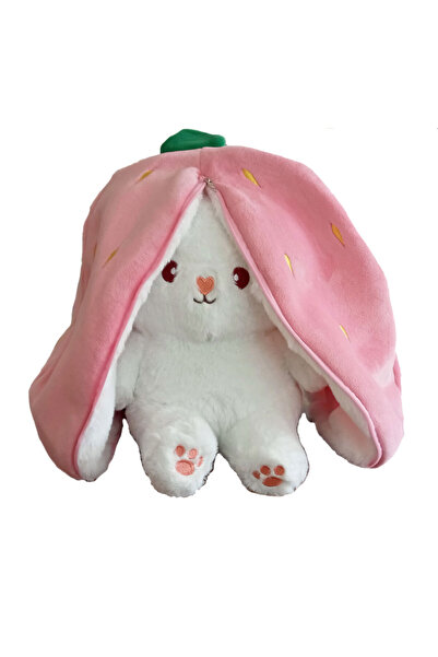 CT-TOYS Dev Boy 75 Cm Pelüş Çantalı Çilek Tavşan Fermuarlı