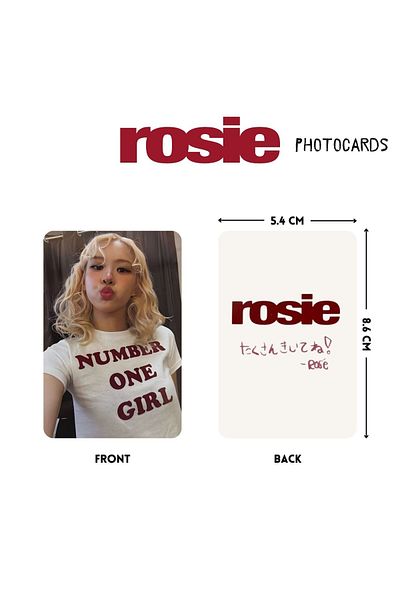 Kpop Dünyasi مجموعة بطاقات الصور POB باللون الوردي الوردي ''Rosie''