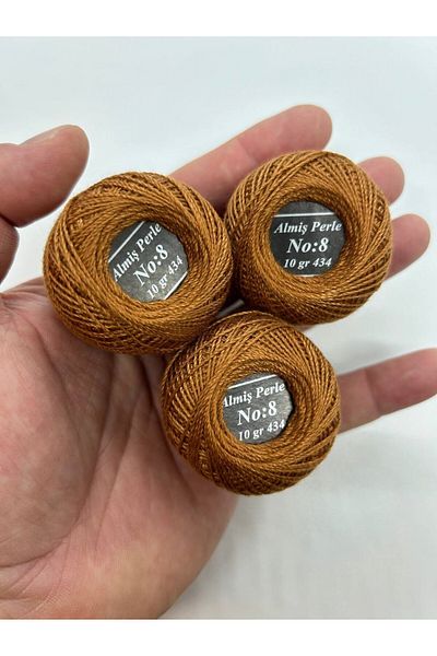 ALMİŞ Almiş Perle Etamine-Cross Stitch Σετ 10 κλωστών (10 Gr-No:8) Καφέ Αποχρώσεις