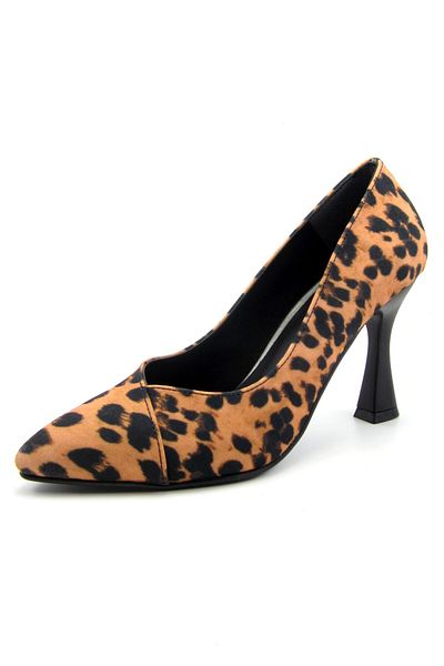 Erkan Saçmacı Jatqılı Exclusive Leopard Goblet Heeled Shoes