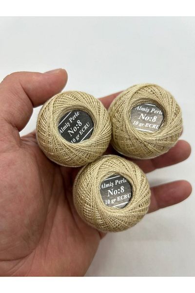 ALMİŞ Alished Perle Etamin-Cross Stitch 10-Piece Thread Set (10 Gr-No:8) Brown Shades