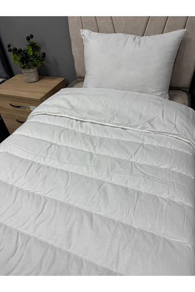 Clasy Ranforce Unita V4 - Double, Double-Sided, White Plain Pattern Quilted 100% Cotton
