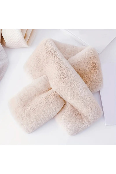 baladı home ev tekstil home collection Soft All Cold - Plush Fur Neck Collar Camisole Scarf