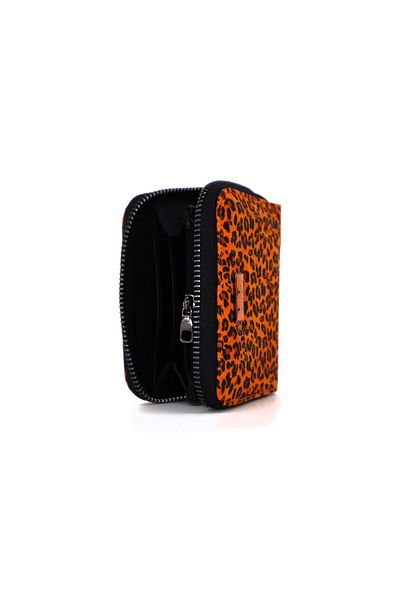 Lux Leder Genuine Leather Small Leopard Print Suede Wallet