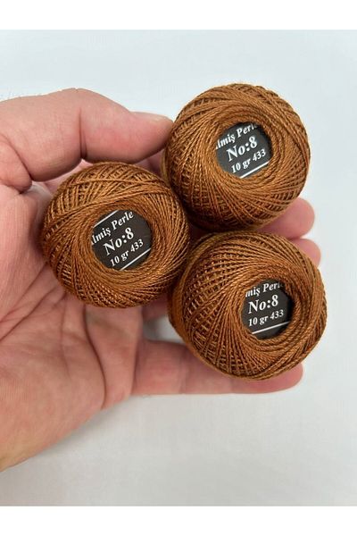 ALMİŞ Almiş Perle Etamine-Cross Stitch Σετ 10 κλωστών (10 Gr-No:8) Καφέ Αποχρώσεις