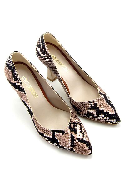 Erkan Saçmacı Jatqılı Exclusive Skin Snake Goblet Heeled Shoes