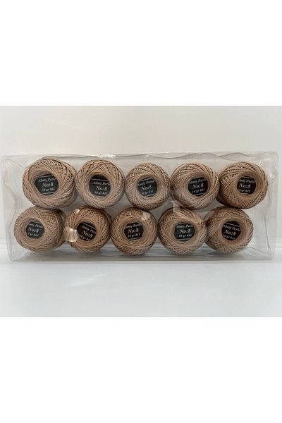 ALMİŞ Almiş Perle Etamine-Cross Stitch Σετ 10 κλωστών (10 Gr-No:8) Καφέ Αποχρώσεις