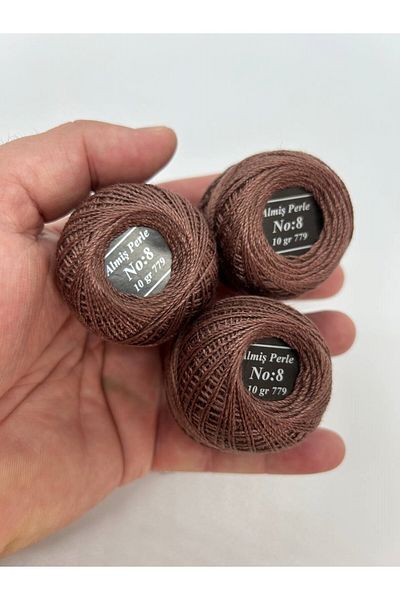 ALMİŞ Almiş Perle Etamine-Cross Stitch Σετ 10 κλωστών (10 Gr-No:8) Καφέ Αποχρώσεις