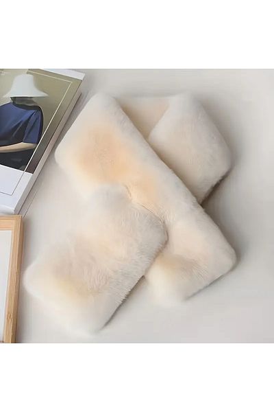 baladı home ev tekstil home collection Μαλακό All Cold - Φουλάρι με βελούδινο γιακά με γούνα