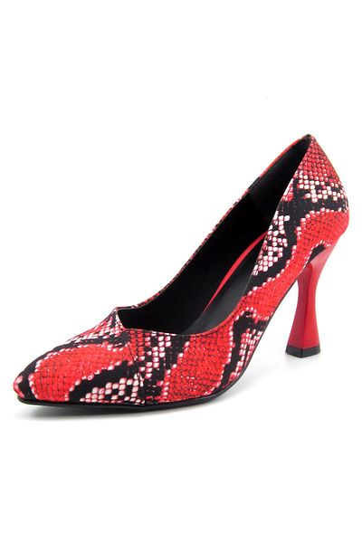 Erkan Saçmacı Jatqılı Exclusive Red Snake Goblet Heeled Shoes