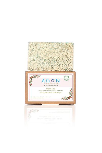 Agon Natural Pumpkin Fiber Seaweed Oil Ocean Soap - 120 Gr