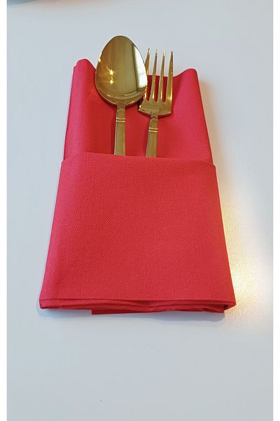 Kraft 40X40Cm Red Square Airlad Napkin 12Pcs