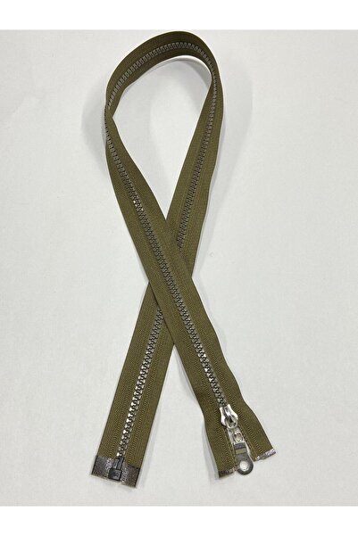 karantuhafiye معطف أخضر كاكي فاتح بطول 70 سم مع سحاب