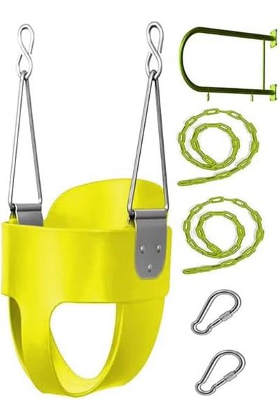 ALBADER Swing Wall Iron with Baby Swing Seat & Chains For Outdoor, Iron Wall Swing, Swing For Kids