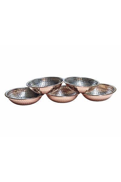Zinnun Set of 6 Copper Appetizer and Breakfast Plates