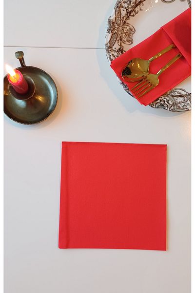 Kraft 40X40Cm Red Square Airlad Napkin 12Pcs