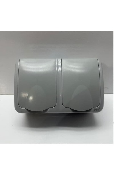 Mutlusan Bella Sıva Üstü Nemliyer İkili Kapaklı Topraklı Priz