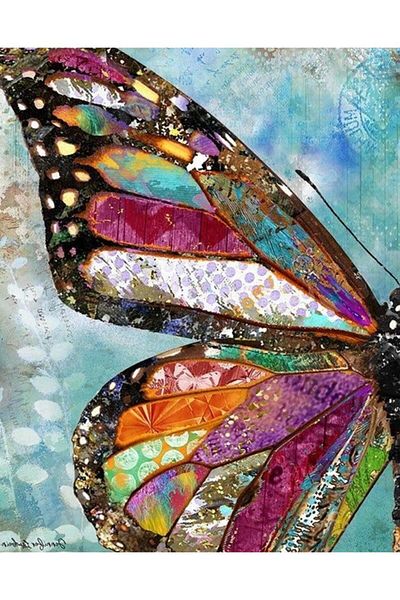 Marcel Kristal Tablo Butterfly Marcel Art Diamond Mosaic Painting-48X61Cm -M 20177012