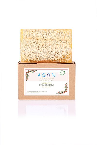 Agon صابون بيتيم مصنوع يدويًا 100% من ألياف اليقطين الطبيعية