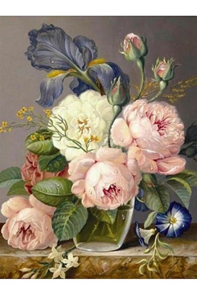 Marcel Kristal Tablo Flowers 40X50Cm-Marcel Art Diamond Mosaic Painting
