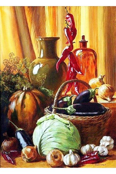 Marcel Kristal Tablo Vegetables 41X58Cm-Marcel Art Diamond Mosaic Painting