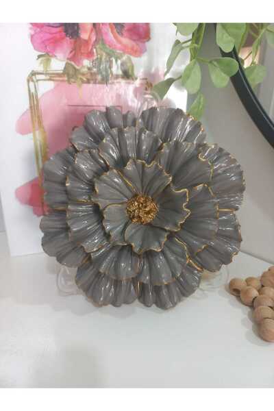 ZE DEKORASYON Dekoratif Duvar ve masa çiçeği-Vizon-16.5x16.5cm