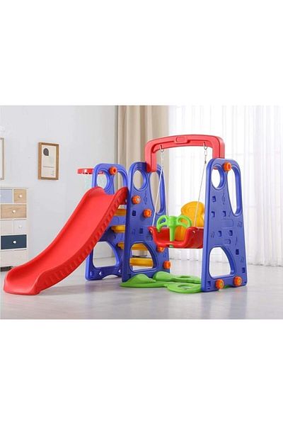 ALBADER Kids Slide and Swing with Basketball Ring Toy 3 in 1 Set For Kids, Swing & Slide For Kids