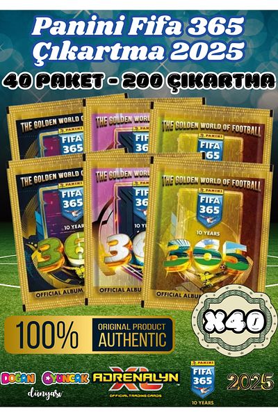 Doğan Oyuncak Dünyası Panini Fifa 365 2025 - Trading Player Card with 40 Pack Soccer Player Out