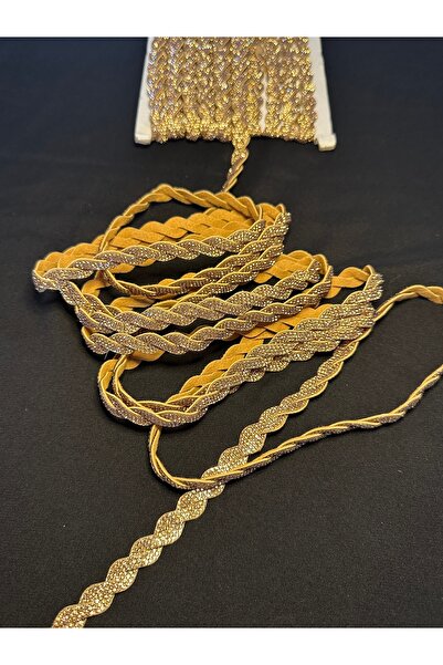 ALTAY AKSESUAR شريط من جلد الغزال البني المطرز بحجر مزدوج لنسج الشعر