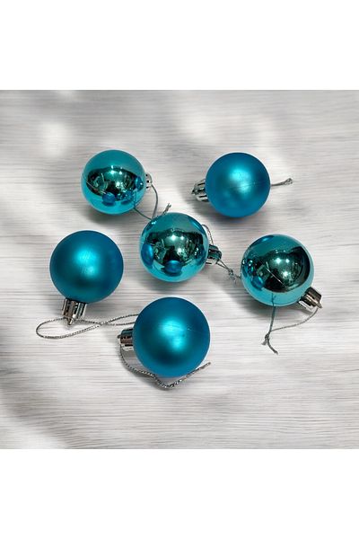 PARTİSERÜVENİ Blue Pine Tree Ornament Ball - Christmas 4 cm
